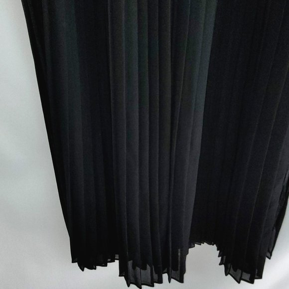 Victoria's Secret Size 12 Black Skirt Sheer Pleated Maxi Long Elastic Waist - Picture 6 of 6